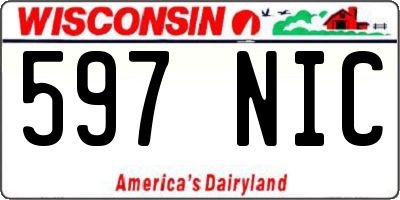 WI license plate 597NIC