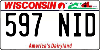 WI license plate 597NID