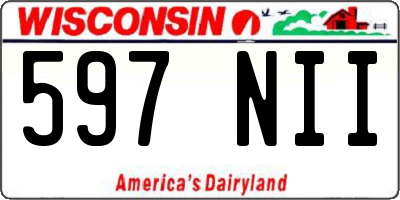 WI license plate 597NII