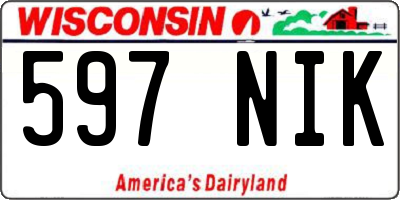 WI license plate 597NIK