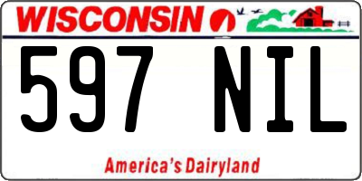 WI license plate 597NIL