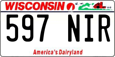 WI license plate 597NIR