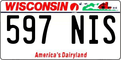 WI license plate 597NIS