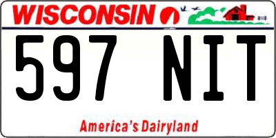 WI license plate 597NIT