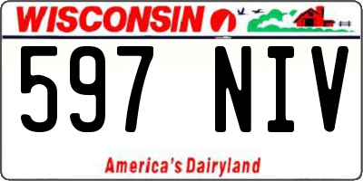 WI license plate 597NIV