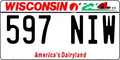 WI license plate 597NIW