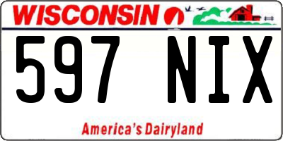 WI license plate 597NIX