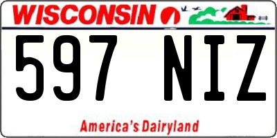 WI license plate 597NIZ