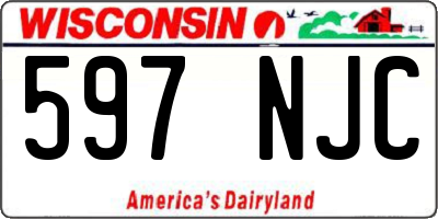 WI license plate 597NJC