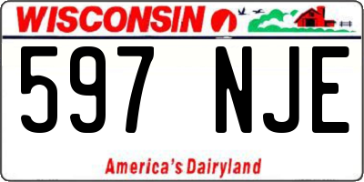 WI license plate 597NJE