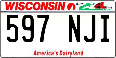 WI license plate 597NJI