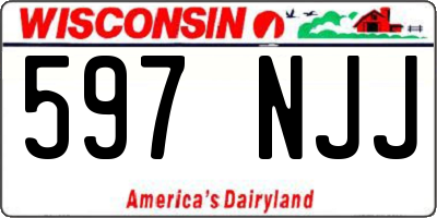 WI license plate 597NJJ