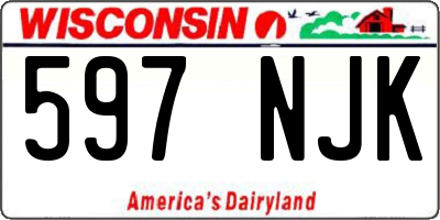 WI license plate 597NJK