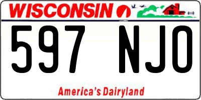 WI license plate 597NJO