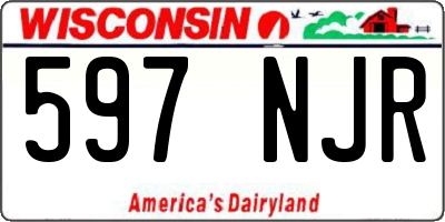 WI license plate 597NJR