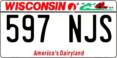 WI license plate 597NJS