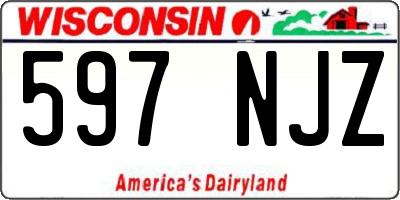 WI license plate 597NJZ