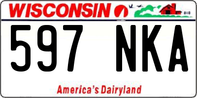 WI license plate 597NKA