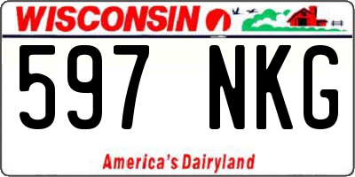 WI license plate 597NKG