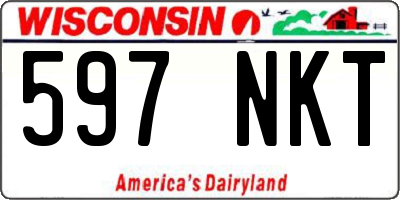 WI license plate 597NKT