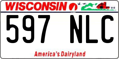 WI license plate 597NLC