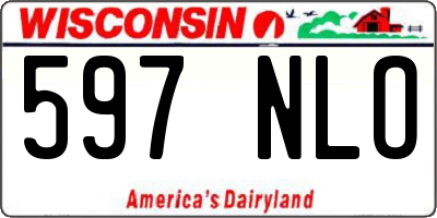 WI license plate 597NLO