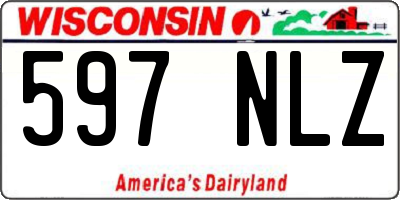 WI license plate 597NLZ