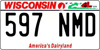 WI license plate 597NMD