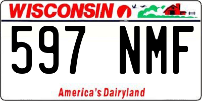 WI license plate 597NMF