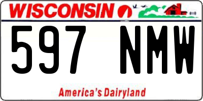 WI license plate 597NMW