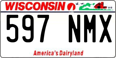 WI license plate 597NMX