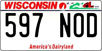 WI license plate 597NOD