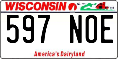 WI license plate 597NOE