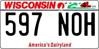 WI license plate 597NOH