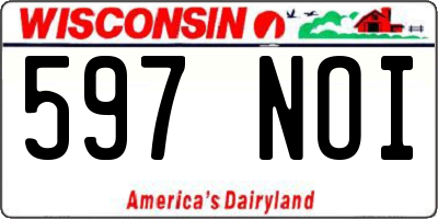 WI license plate 597NOI