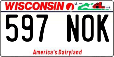 WI license plate 597NOK