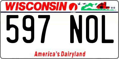 WI license plate 597NOL