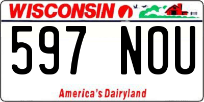 WI license plate 597NOU