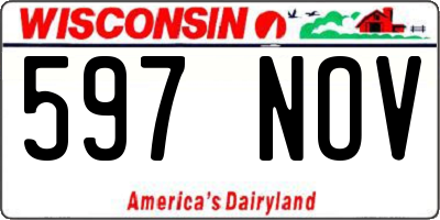 WI license plate 597NOV