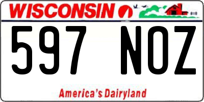 WI license plate 597NOZ