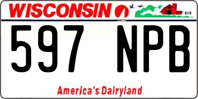 WI license plate 597NPB
