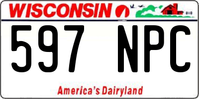 WI license plate 597NPC