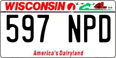 WI license plate 597NPD