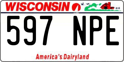 WI license plate 597NPE