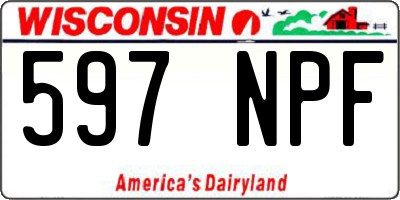 WI license plate 597NPF