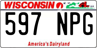 WI license plate 597NPG