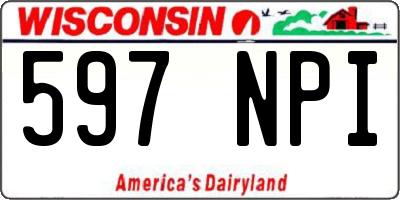 WI license plate 597NPI