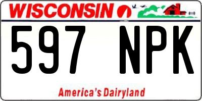WI license plate 597NPK