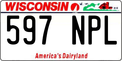 WI license plate 597NPL