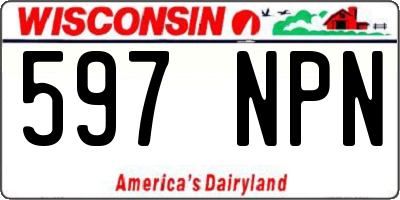 WI license plate 597NPN